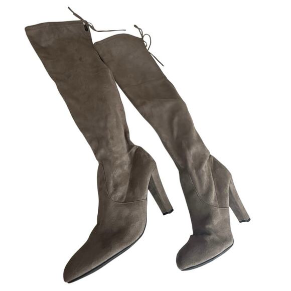 Steve Madden Gorgeous Taupe Over The Knee Sock Boots Size 10 - Picture 2 of 7